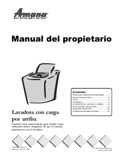 Manual de uso Amana ALW210RMC Lavadora
