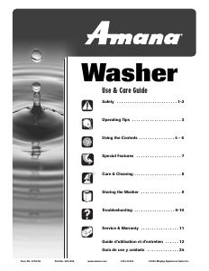 Manual Amana NAV6800AWW Washing Machine