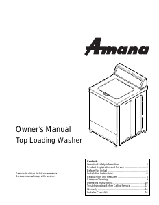 Manual Amana LWG65AW Washing Machine