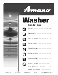 Manual Amana NAV8800AWW Washing Machine