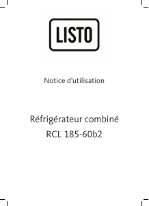 Mode d’emploi Listo RCL 185-60b2 Réfrigérateur combiné