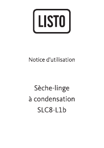 Mode d’emploi Listo SLC8-L1b Sèche-linge