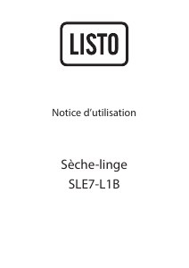 Mode d’emploi Listo SLE7-L1B Sèche-linge