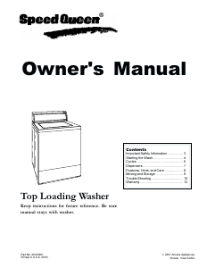 Manual Speed Queen SLW570RAW Washing Machine