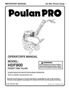 Mode d’emploi Poulan HDF900 Cultivateur