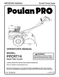 Mode d’emploi Poulan PPCRT14 Cultivateur