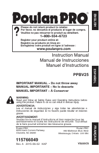 Manual de uso Poulan PPBV25 Soplador de hojas