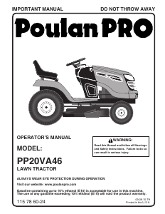 Manual Poulan PP20VA46 Lawn Mower