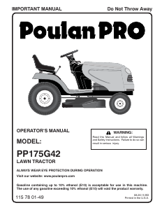 Manual Poulan PP175G42 Lawn Mower