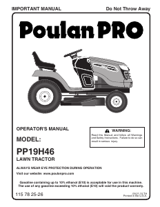 Manual de uso Poulan PP19H46 Cortacésped