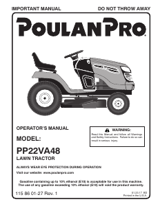 Manual de uso Poulan PP22VA48 Cortacésped