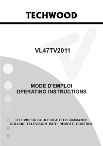 Mode d’emploi Techwood VL47TV2011 Téléviseur LCD