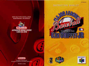 Handleiding Nintendo N64 Major League Baseball ft. Ken Griffey jr