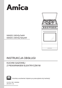 Instrukcja Amica 58GET3.33HZpTaDpA(W) Kuchnia