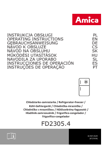 Bedienungsanleitung Amica FD2305.4 Kühl-gefrierkombination