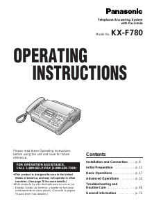 Manual Panasonic KX-F780 Fax Machine