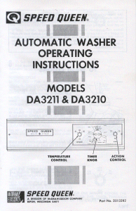 Manual Speed Queen DA3210 Washing Machine