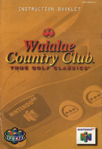 Handleiding Nintendo N64 Waialae Country Club - True Golf Classics