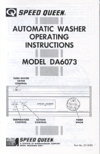 Manual Speed Queen DA6073 Washing Machine