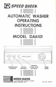 Manual Speed Queen DA6101 Washing Machine