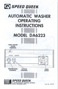 Handleiding Speed Queen DA6223 Wasmachine