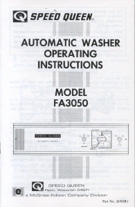 Manual Speed Queen FA3050 Washing Machine