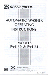 Manual Speed Queen FA4160 Washing Machine