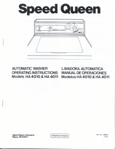 Handleiding Speed Queen HA4010 Wasmachine