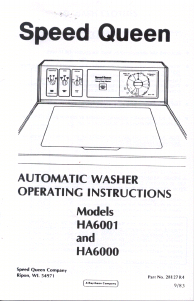 Manual Speed Queen HA6000 Washing Machine