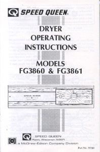 Handleiding Speed Queen FG3860 Wasdroger