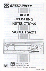 Manual Speed Queen FG6211 Dryer