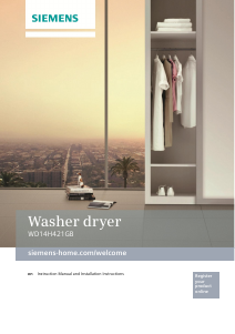 Manual Siemens WD14H421GB Washer-Dryer