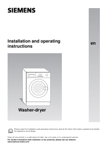 Manual Siemens WK14D540GB Washer-Dryer