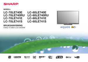 Bruksanvisning Sharp AQUOS LC-60LE740E LCD TV