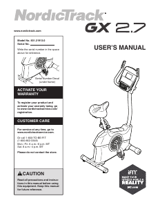 Handleiding NordicTrack GX 2.7 Hometrainer