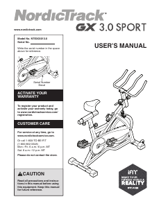 Manual NordicTrack GX 3.0 Sport Exercise Bike