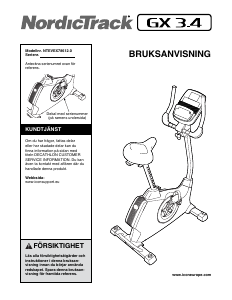 Bruksanvisning NordicTrack GX 3.4 Motionscykel