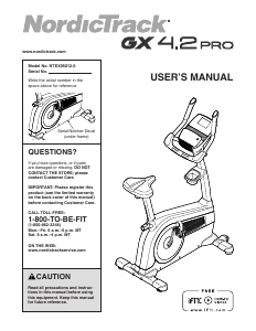 Manual NordicTrack GX 4.2 PRo Exercise Bike