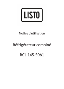 Mode d’emploi Listo RCL 145-50b1 Réfrigérateur combiné