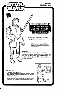 Manual Hasbro Star Wars Attack Of The Clones Electronic Battling Obi-Wan Kenobi