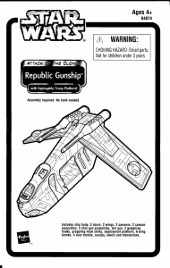Manual Hasbro Star Wars Attack Of The Clones Republic Gunship with Deloyable Troop Platform