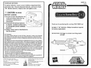Manual Hasbro Star Wars Galactic Empire Rifle