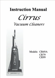 Manual Cirrus CR69A Vacuum Cleaner