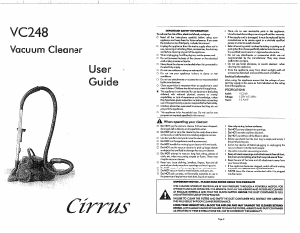 Manual Cirrus VC248 Vacuum Cleaner