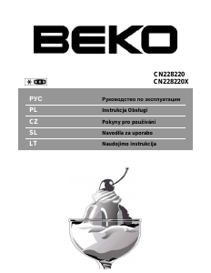 Manuál BEKO CN228220 Lednice s mrazákem