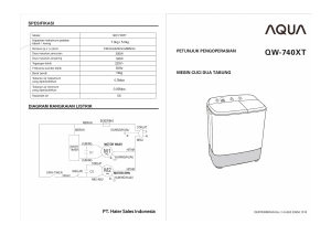 Panduan Aqua QW-740XT Mesin Cuci