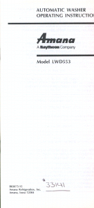 Manual Amana LWD553W Washing Machine