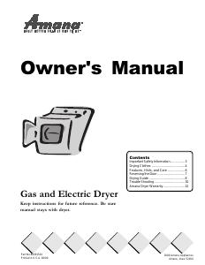 Manual Amana ALG120RAW Dryer
