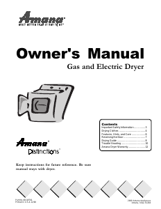Manual Amana DLE330RCW Dryer