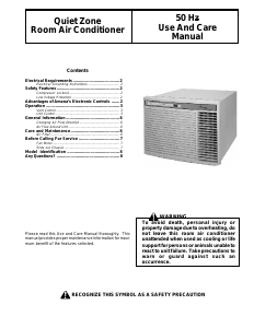 Manual Amana 18M53TB Air Conditioner